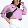 Women Polo Croptop Tshirts (Lt Lavender)