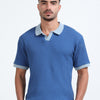 Textured Polo T-Shirt (D Blue - Lt Blue)