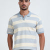 Textured Polo T-Shirt ( Lt Blue Strip )