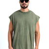 Oversize Washed Vest (Army Green)