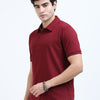 Minimal classic polo T-shirt - Meroon