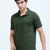 Minimal classic polo T-shirt - Olive Green