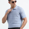 Knitted Polo T Shirt (Lt Blue)