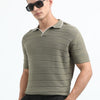 Knitted Polo T Shirt (Moss Green)