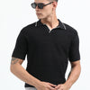 Knitted Polo T Shirt (Black)