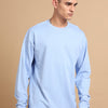 Oversize Fullsleeve Tshirt 240 gsm ( Air Blue  )