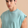 Oversize Washed Vest (Blue Surf)